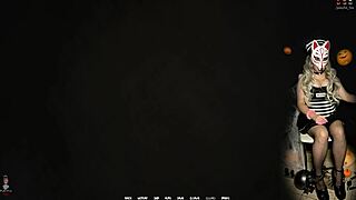 Halloween special haunted by Nathalie in costume game with cartoon elements.