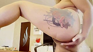 hey, check out this naked big tits blonde fingering her pussy and ass