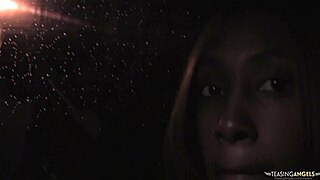 After her wet dream, the skinny ebony girl sucked and fucked that hard BBC eagerly.
