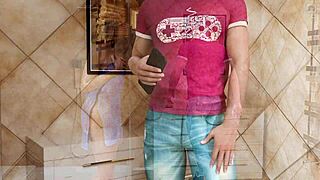 blonde milf with big tits and glasses deepthroats monster cock on beach for cum in mouth