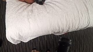 Hot behind the scenes second angle reveals Nicole Aniston blonde blowjob and hardcore sex