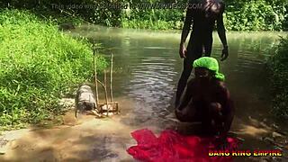 Hardcore Doggy Style Fuck Ends Local Stream Bath with Horny Mature Wife