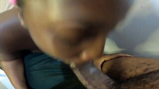 my huge black boobs swing wildly as i suck and moan on stepdaddy's big hardcore cock during the intense session