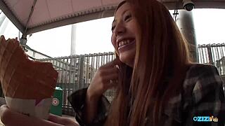 i'm a redhead cutie who got my hands all messy with sticky stuff out in public while fingering