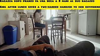 i begged for a blowjob but she only gave me a handjob... damn, that italian amateur tease