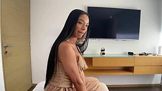 Beautiful 18yo Venezuelan teen licks balls in first casting POV amateur sex!