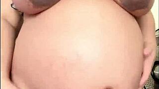 hairy pregnant arab wife explores her desires in solo nude session