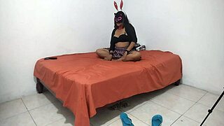 18 year old rebellious student shows her dry dark pussy in uniform.