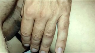 Intense anal pounding for skinny milf wife bent over doggystyle by husband's friend.