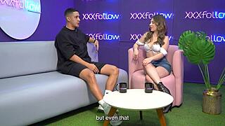 Wild Threesome After Hot Interview With Colombian Latina Milf Riding Big Cock Wet?