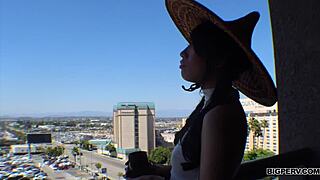 Wuhan whore Salee Lee fucks Hitachi wand with dildo fingering in lingerie and heels.