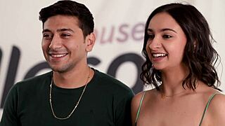 Whoa, naturally busty babe Hailey Rose dives into intense threesome with Dorian Del Isla and Max Fills, deepthroating and getting double action!