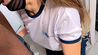 Professor and blonde student babe caught bareback assfucking with big black cock outdoors in public river party 😱🍑