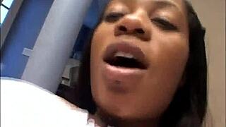 I love diving into Afro American hairy pussy creampie in lingerie stockings missionary sex scene