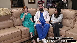 I experience this freshman getting a mandatory Hitachi orgasm in POV with Ditria Rose backstage.