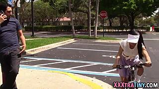 little latina sucks cock in a quick handjob scene