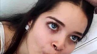 Young Brazilian brunette babe Debora Prado decided to deepthroat a monster cock before heading out.