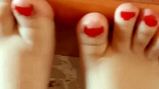 Greta Applies Nail Polish to Her Toenails