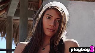 sexy teen model hannah le shows off her big ass posing for playboy