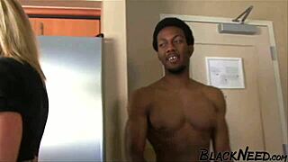 Blonde milf takes big black cocks in interracial threesome deepthroat and rough wet action 😈