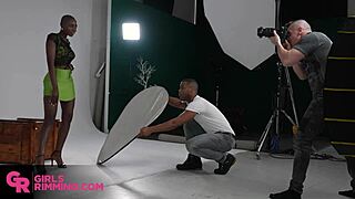 in a casual tale, ebony milf zaawaadi submits to big black cock. she rims and licks his shaved ass during hardcore fucking.