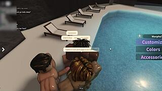 Latina Tans by Pool and Ends Up Sucking Three Big Cocks!