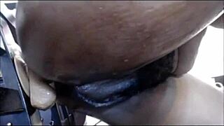 a solo black ebony babe masturbates to squirting orgasm