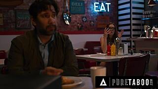 hey, desperate nerd katie kush with glasses offers her tight pussy and ass licking to loan officer for rough doggystyle drilling at office