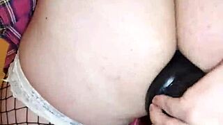 Massive Dildo Tempts Sultry Shemale