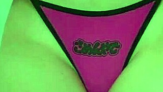 Subtle thong panties tease with big ass shaking and pussy lips worship in amateur brunette style