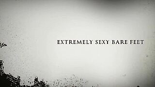 debette gives barefoot footjob with sucking and facial cumshot on wrinkled feet