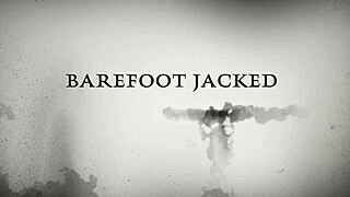 debette gives barefoot footjob with sucking and facial cumshot on wrinkled feet