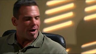 He places her legs behind head, fists vagina deep 😈 Then gives intense facial cumshot after solo masturbation and double penetration.