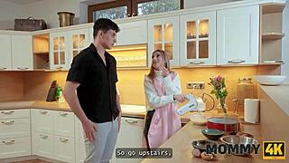 mommy4k mature brunette got so horny and fucked young 18+ dude at their first meeting in bathroom with hairy pussy seduction 😏💦