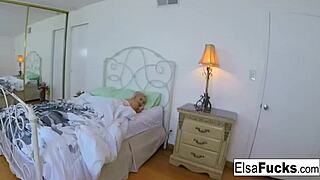 Elsa Jean wakes up to hardcore sex and gets a creampie in bed.