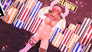 Blonde hentai girl bends over for big ass doggystyle toy action