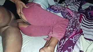 The stepdad sneaks into my room at midnight for some intense anal action. He bends me over and fills me with creampie in our homemade first time.