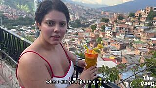 Casual encounter leads to intense anal creampie with 21-year-old Colombian babe in Medellin commune hotel room from behind