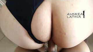 Latina casually gets fucked doggy style by horny friend