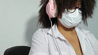 Beautiful Student Is Getting Excited While Singing While Doing Homework