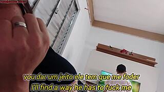 What if housewife receives technician and seduces him while husband is out with small waist foreplay