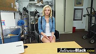 slutty blonde teen with small tits gets hardcore fucked by her bbc boss in casting interview