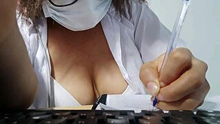 Beautiful Student Is Getting Excited While Singing While Doing Homework