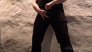 Chubbykaot is edging again at the office with close-up belly views and chubby curves on display. He flashes that hairless solo masturbation in public.