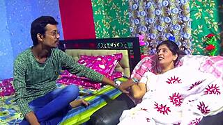 Real Indian Devar and Bhabhi Enjoy Mast Chudai with Dirty Hindi Talk. Close-Up Creampie Follows Intense Doggystyle and Muff Diving.