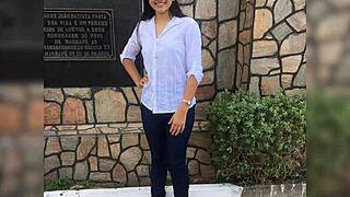 Out in the fresh air, that gorgeous prostitute said, let's enjoy this outdoor adventure together.