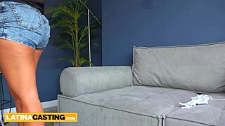 Hey, Watch This Amateur Big Ass Latina Get Rimjob and Pussy Pounding in Casting POV