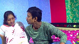 Real Indian Devar and Bhabhi Enjoy Mast Chudai with Dirty Hindi Talk. Close-Up Creampie Follows Intense Doggystyle and Muff Diving.