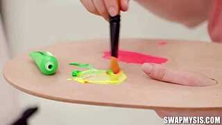 art imitates life as schoolgirls and stepbrothers pose nude in a modeling session adventure.