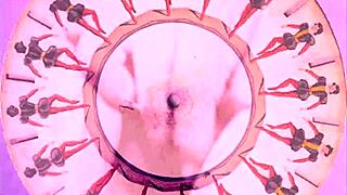 Vintage drawings showcase erotic hairy figures in retro antique style with detailed vintage elements